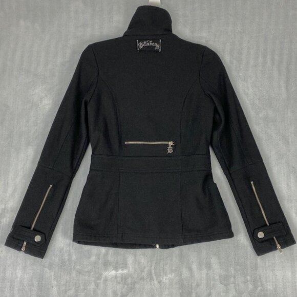 Billabong Black Wool Feel Jacket With Removable Sherpa Lining Womens Small - Picture 3 of 12